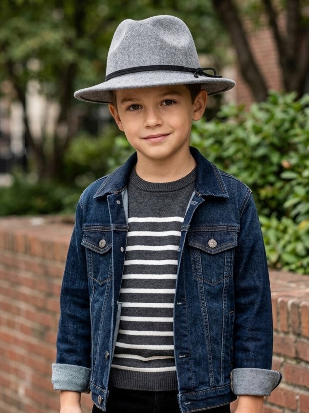 Cat & Jack Felt Fedora  Hat Light Gray OS